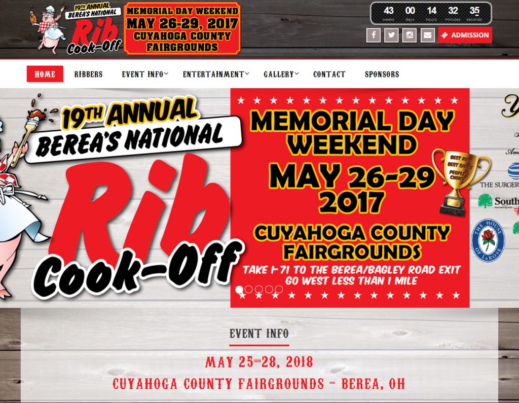 Berea's National Rib CookOff Vertical Lift Web Design & Photography